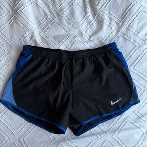 Nike Black Shorts with Blue Panels